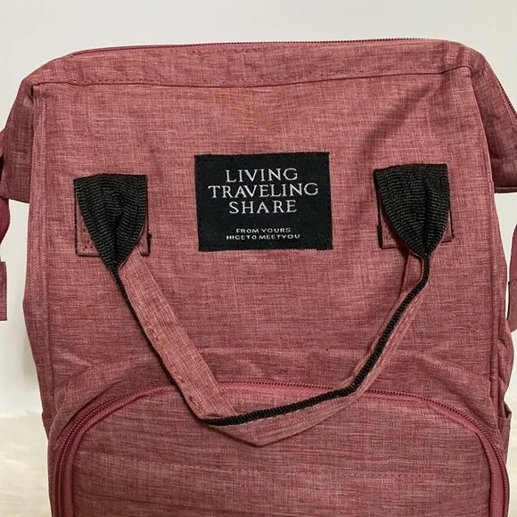 Baby Diaper Bag Maroon With Gray interior NWOT - Picture 2 of 11